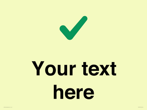 Custom plain background, green tick sign